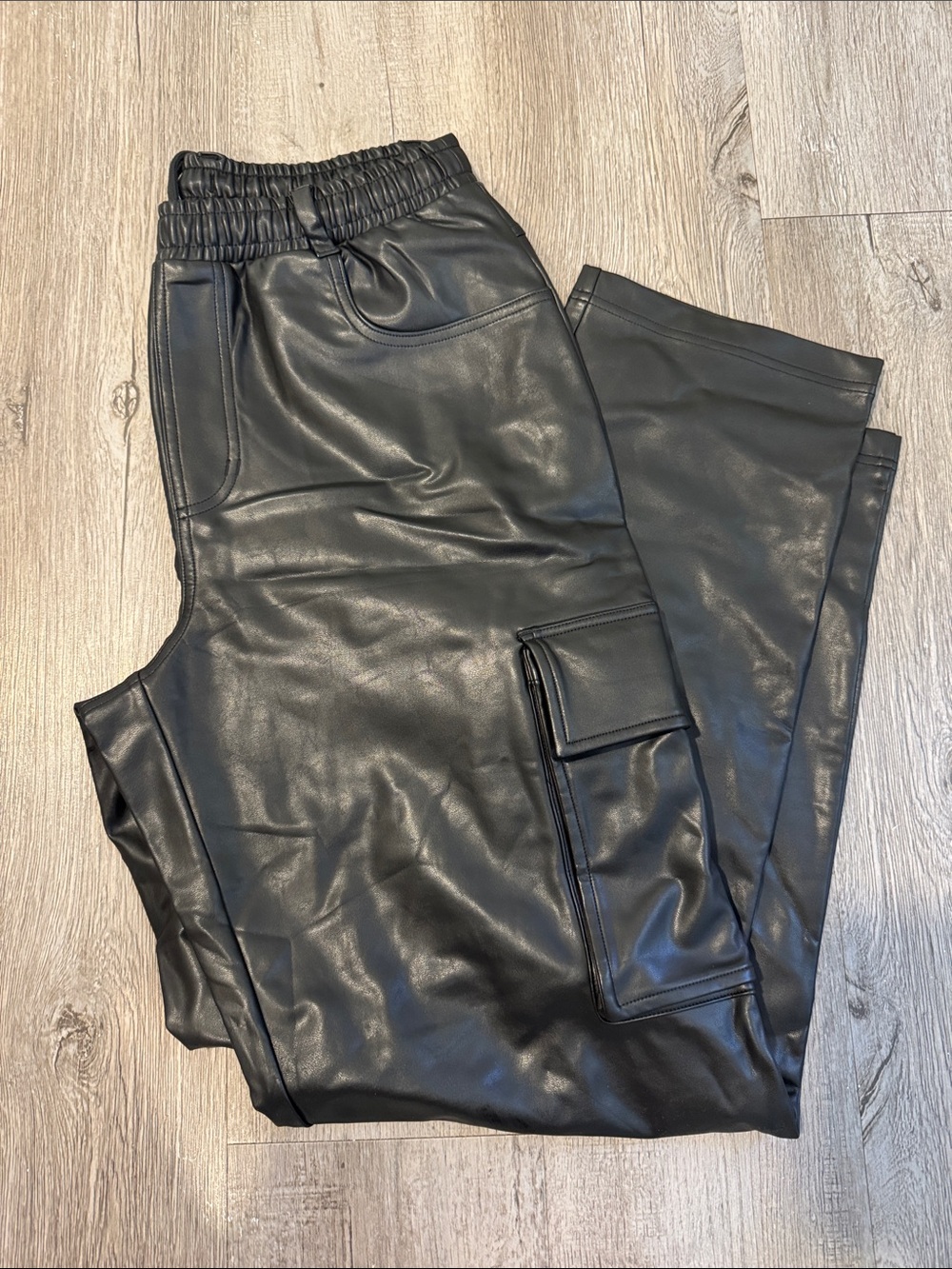 Alo Leather Cargo Pants - Black - no tags but new and never worn.